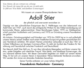 Traueranzeigen Von Adolf Stier Trauerportal Ihrer Tageszeitung