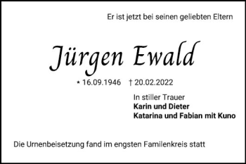 Traueranzeigen Von J Rgen Ewald Trauerportal Ihrer Tageszeitung