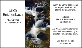 Traueranzeige von Erich Reichenbach von Bergsträßer Anzeiger