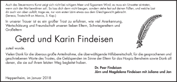 Traueranzeige von Gerd Findeisen von Bergsträßer Anzeiger