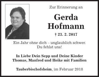 Traueranzeigen von Gerda Hofmann | Trauerportal Ihrer Tageszeitung