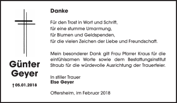 Traueranzeige von Günter Geyer von Mannheimer Morgen / Schwetzinger Zeitung