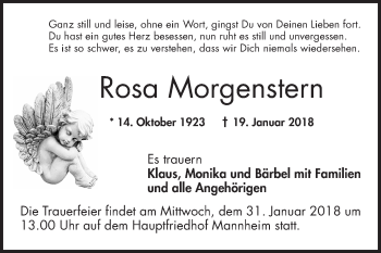 Traueranzeige von Rosa Morgenstern von Mannheimer Morgen / Schwetzinger Zeitung