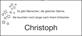 Traueranzeige von Christoph  von Mannheimer Morgen