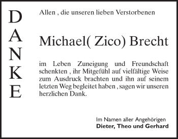 Traueranzeige von Michael Brecht von Schwetzinger Zeitung