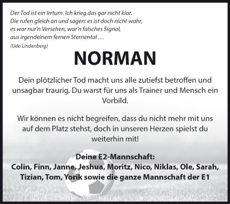  Traueranzeige für Norman Karl vom 15.06.2018 aus Fränkische Nachrichten