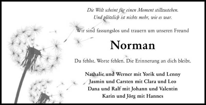  Traueranzeige für Norman Karl vom 14.06.2018 aus Fränkische Nachrichten