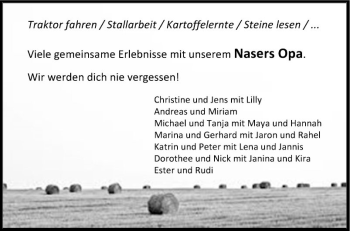 Traueranzeige von Siegfried Naser von Fränkische Nachrichten