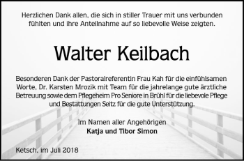 Traueranzeigen Von Walter Keilbach | Trauerportal Ihrer Tageszeitung