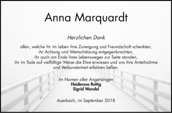 Traueranzeige von Anna Marquardt von Bergsträßer Anzeiger