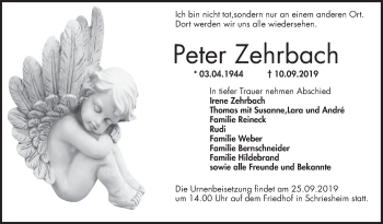 Traueranzeige von Peter Zehrbach von Mannheimer Morgen