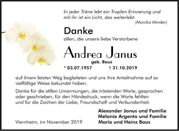 Traueranzeige von Andrea Janus von Südhessen Morgen