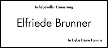 Traueranzeige von Elfriede Brunner von Mannheimer Morgen