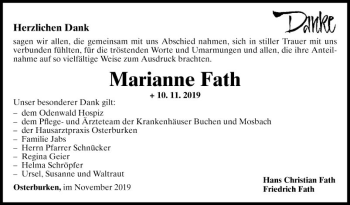 Traueranzeige von Marianne Fath von Fränkische Nachrichten