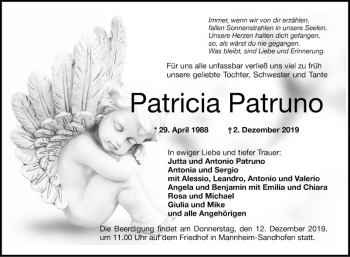 Traueranzeige von Patricia Patruno von Mannheimer Morgen