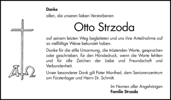 Traueranzeige von Otto Strzoda von Bergsträßer Anzeiger