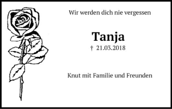 Traueranzeige von Tanja Frentzel von Fränkische Nachrichten