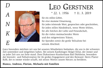 Traueranzeige von Leo Gerstner von Mannheimer Morgen