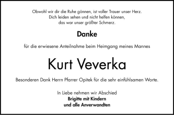 Traueranzeige von Kurt Veverka von Bergsträßer Anzeiger