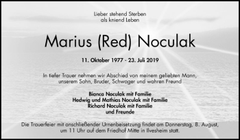 Traueranzeige von Marius  Noculak von Mannheimer Morgen