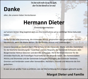 Traueranzeige von Hermann Dieter von Bergsträßer Anzeiger