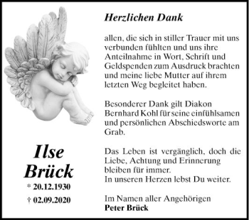 Traueranzeige von Ilse Brück von Mannheimer Morgen