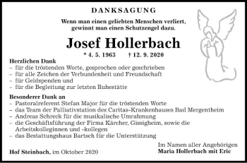 Traueranzeige von Josef Hollerbach von Fränkische Nachrichten