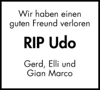 Traueranzeige von Udo Eichelberger von Schwetzinger Zeitung