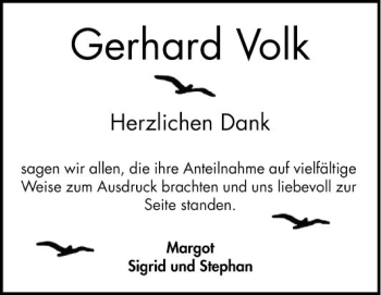 Traueranzeige von Gerhard Volk von Bergsträßer Anzeiger