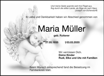 Traueranzeige von Maria Müller von Schwetzinger Zeitung