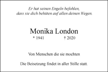 Traueranzeige von Monika London von Mannheimer Morgen