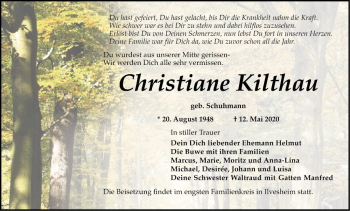 Traueranzeige von Christiane Kilthau von Mannheimer Morgen