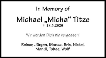 Traueranzeige von Michael Titze von Fränkische Nachrichten