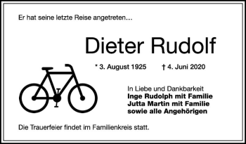 Traueranzeige von Dieter Rudolf von Mannheimer Morgen