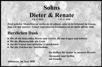 Traueranzeige von Dieter Sohns von Fränkische Nachrichten