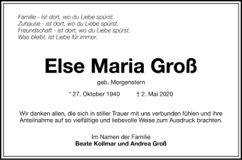 Traueranzeige von Else Maria Groß von Mannheimer Morgen