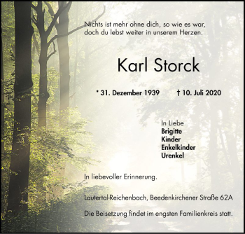 Traueranzeige von Karl Storck von Bergsträßer Anzeiger