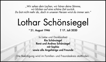 Traueranzeige von Lothar Schönsiegel von Schwetzinger Zeitung