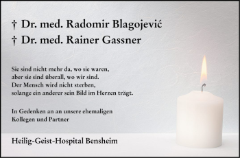 Traueranzeige von Rainer Gassner von Bergsträßer Anzeiger