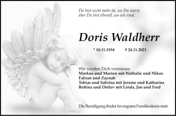 Traueranzeige von Doris Waldherr von Mannheimer Morgen