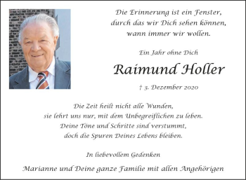 Traueranzeige von Raimund Holler von Fränkische Nachrichten