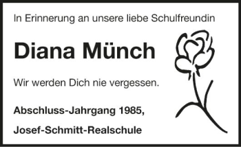 Traueranzeige von Diana Münch von Fränkische Nachrichten