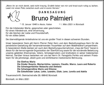 Traueranzeige von Bruno Palmieri von Südhessen Morgen