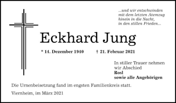 Traueranzeige von Eckhard Jung von Mannheimer Morgen