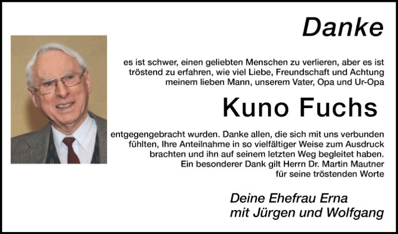  Traueranzeige für Kuno Fuchs vom 13.03.2021 aus Mannheimer Morgen