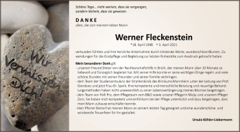 Traueranzeige von Werner Fleckenstein von Mannheimer Morgen