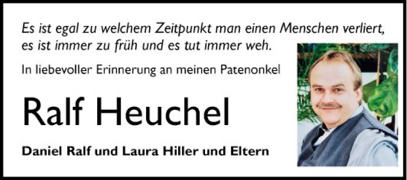  Traueranzeige für Ralf Heuchel vom 22.05.2021 aus Mannheimer Morgen