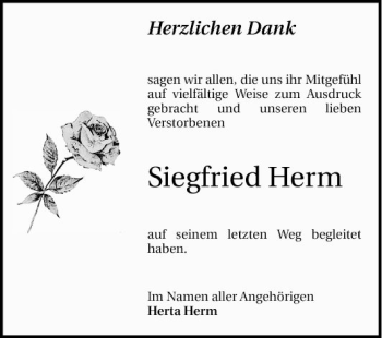 Traueranzeige von Siegfried Herm von Schwetzinger Zeitung