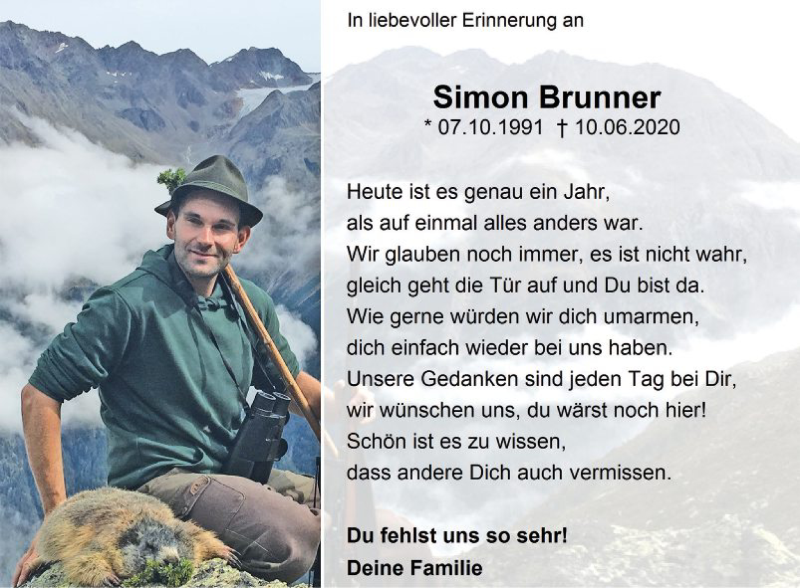  Traueranzeige für Simon Brunner vom 10.06.2021 aus Fränkische Nachrichten