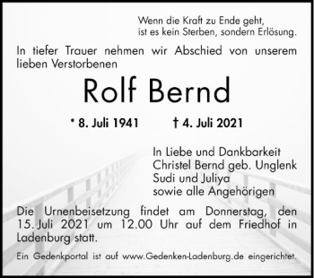 Traueranzeige von Rolf Bernd von Mannheimer Morgen